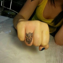 Small Owl Tattoo Design Picture