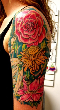 Floral Sleeve Tattoo Design Picture