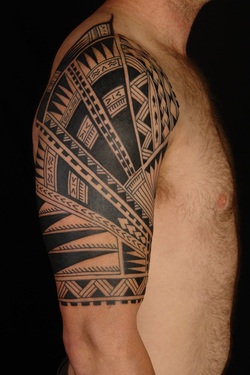 Polynesian Half Sleeve Tattoo Design Picture