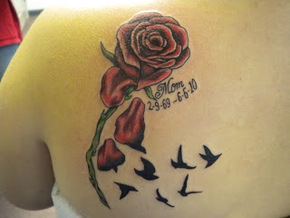 Rose Memorial Tattoo Design Picture