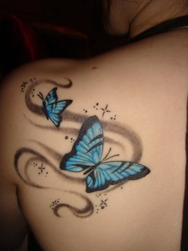Star and Butterfly Tattoo Design Picture