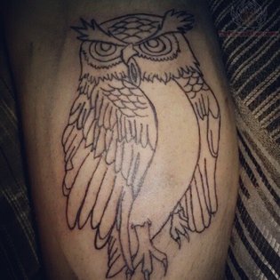 Owl Outline Tattoo Design Picture