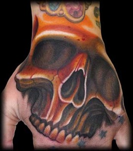 Skull Tattoo Design for Hand Picture
