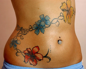 Stomach Tattoo Design for Girls Picture