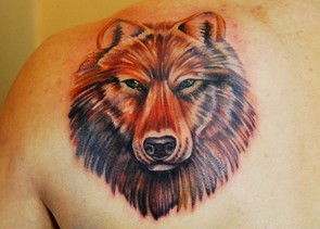 Red Wolf Tattoo Design Picture