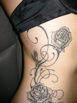 Black and White Rose Tattoo Design Picture