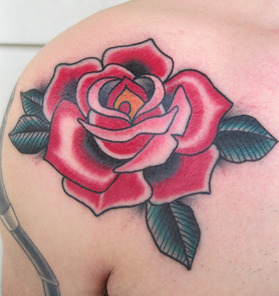 Traditional Rose Tattoo Design Picture