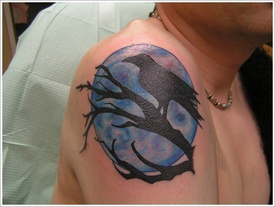 Blue Moon Tattoo Design Picture
