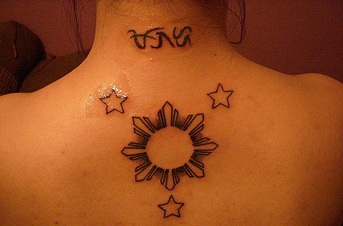 Sun and Stars Tattoo Design Picture