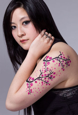 Cherry Blossom Tattoo Design on Arm Picture
