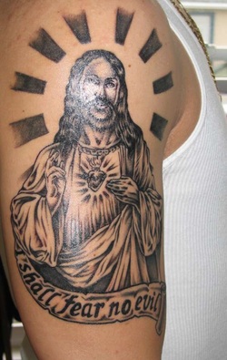 Black Jesus Tattoo Design Picture