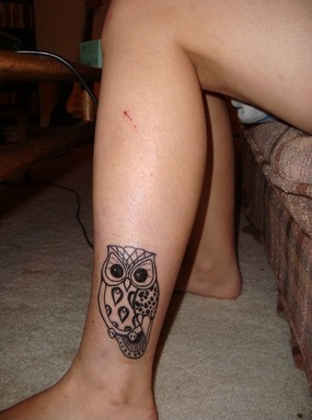 Owl Tattoo Design for Leg Picture