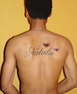 Name Tattoo Design with Hearts Picture