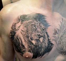 Lion Chest Tattoo Design Picture