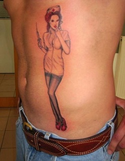 Nurse Pin Up Girl Tattoo Design Picture