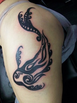 Tribal Koi Fish Tattoo Design Picture