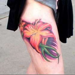 Lily Tattoo Design for Thigh Picture