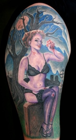 50s Style Pin Up Girl Tattoo Design Picture