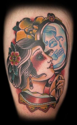 Traditional Pin Up Girl Tattoo Design Picture