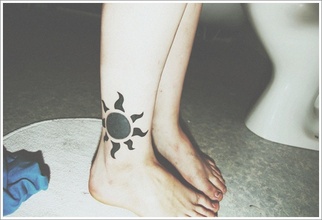 Tribal Sun Tattoo Design for Ankle Picture