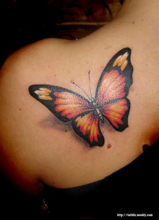 3D Butterfly Tattoo Design Picture