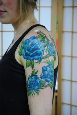 Blue Rose Tattoo Design Picture
