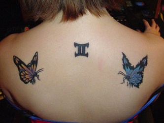 Gemini Butterfly Tattoo Design Picture
