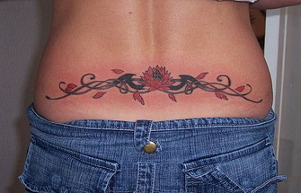 Lower Back Floral Tattoo Design Picture