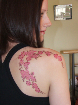 Cherry Blossom Tattoo Design for Women Picture