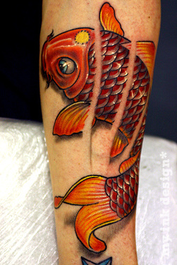3D Koi Fish Tattoo Design Picture