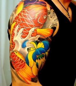 Traditional Koi Fish Tattoo Design Picture