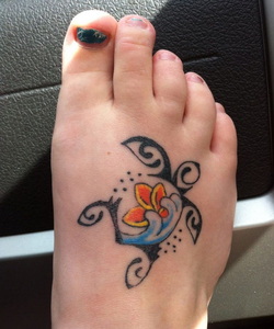 Turtle Tattoo Design for Foot Picture