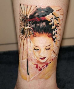 Geisha Pin Up Girl Tattoo Design Picture
