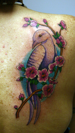 Dove and Flower Tattoo Design Picture