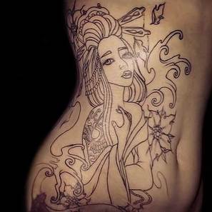 Black and White Japanese Tattoo Design Picture