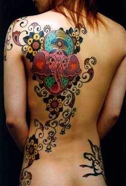 Feminine Elephant Tattoo Design Picture