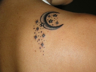 Moon and Star Tattoo Design Picture
