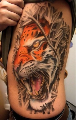 3D Tiger Tattoo Design for Side Picture