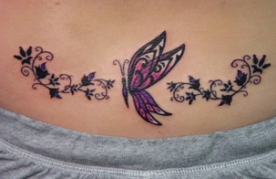 Lower Back Butterfly Tattoo Design Picture