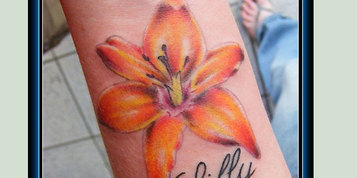 Orange Lily Tattoo Design Picture