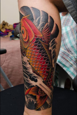 Koi Fish Tattoo Design for Leg Picture