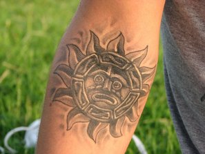 Aztec Sun Tattoo Design Picture