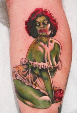Zombie Pin Up Girl Tattoo Design Picture