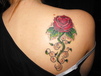 Back Rose Tattoo Design Picture