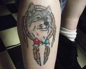 Wolf Dreamcatcher Tattoo Design Picture