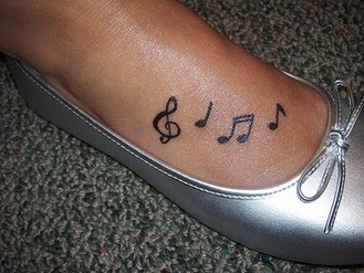 Music Tattoo Designs on Foot Picture
