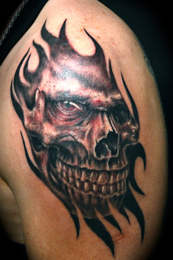 Evil Skull Tattoo Design Picture