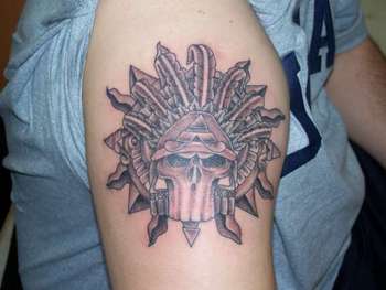 Aztec Skull Tattoo Design Picture