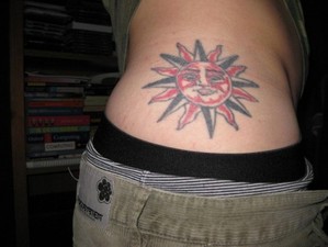 Sun Tattoo Design for Side Picture