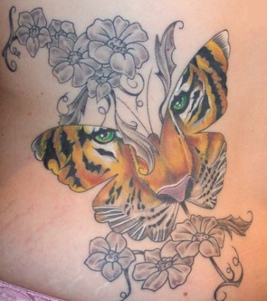 Tiger Butterfly Tattoo Design Picture